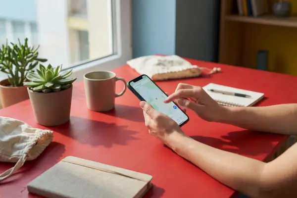 Celular com aplicativos de viagem abertos no aeroporto